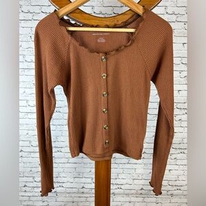 American Eagle Outfitters | Rust Long Sleeve Shirt Top size M